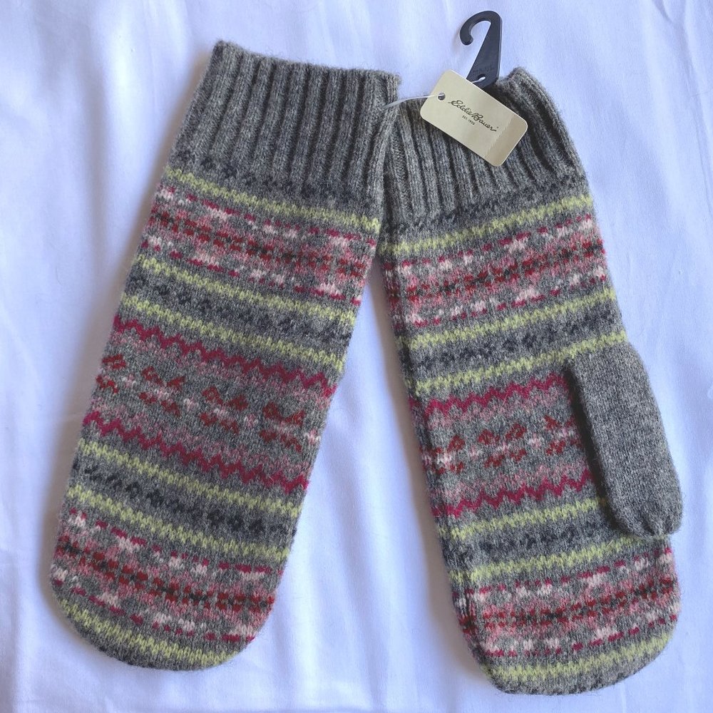 New Eddie Bauer Lambswool Fair Isle Mittens